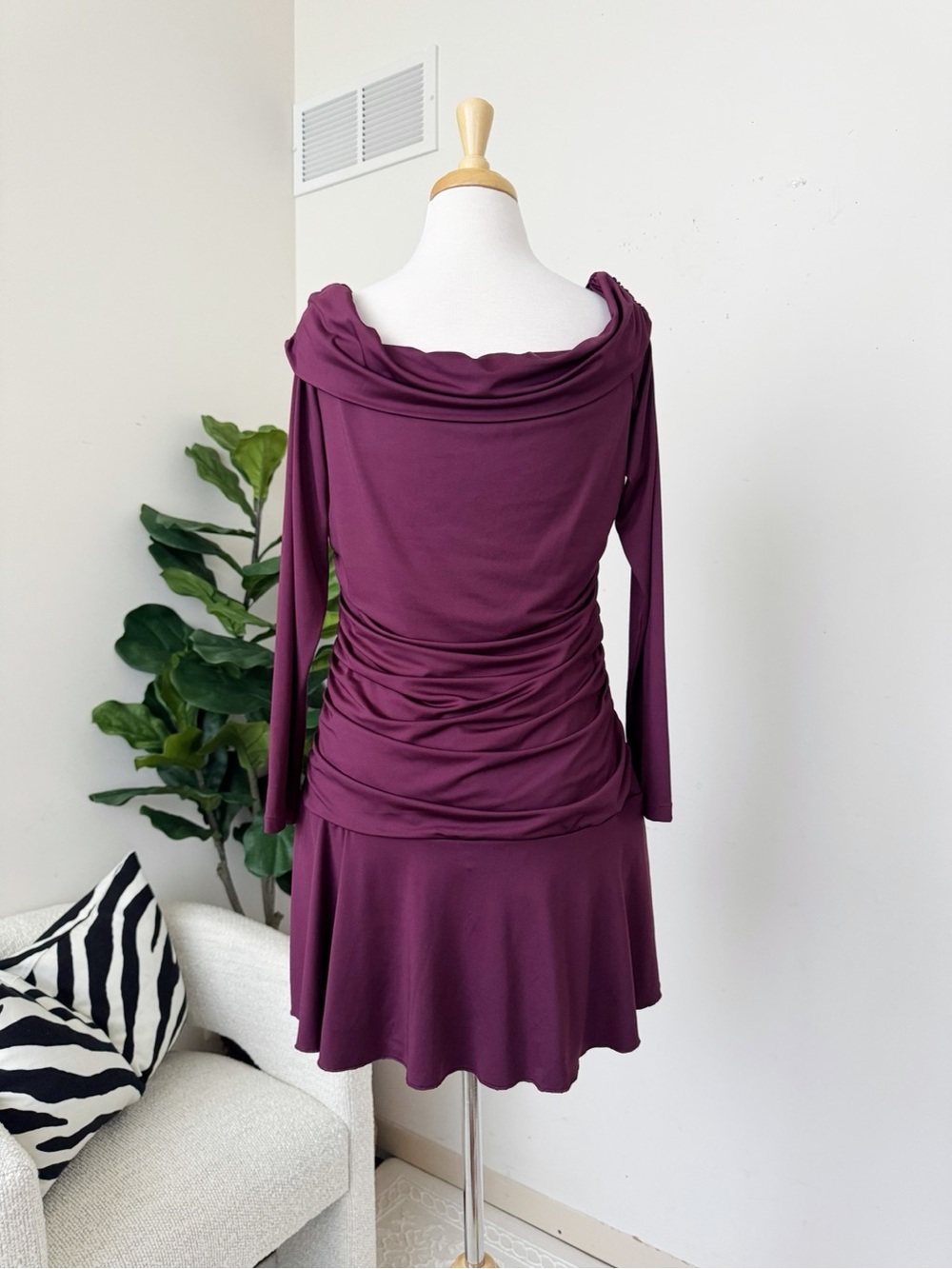 No Boundaries Plum Off-Shoulder Long Sleeve Dress